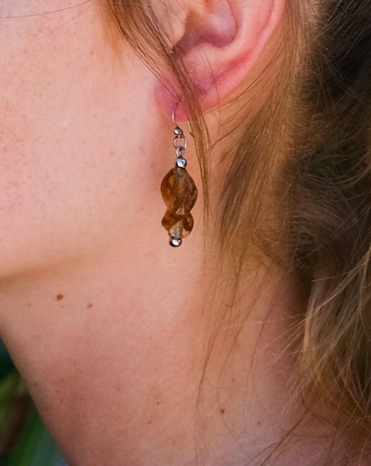 Boucles d'oreilles en verre de Murano ambre