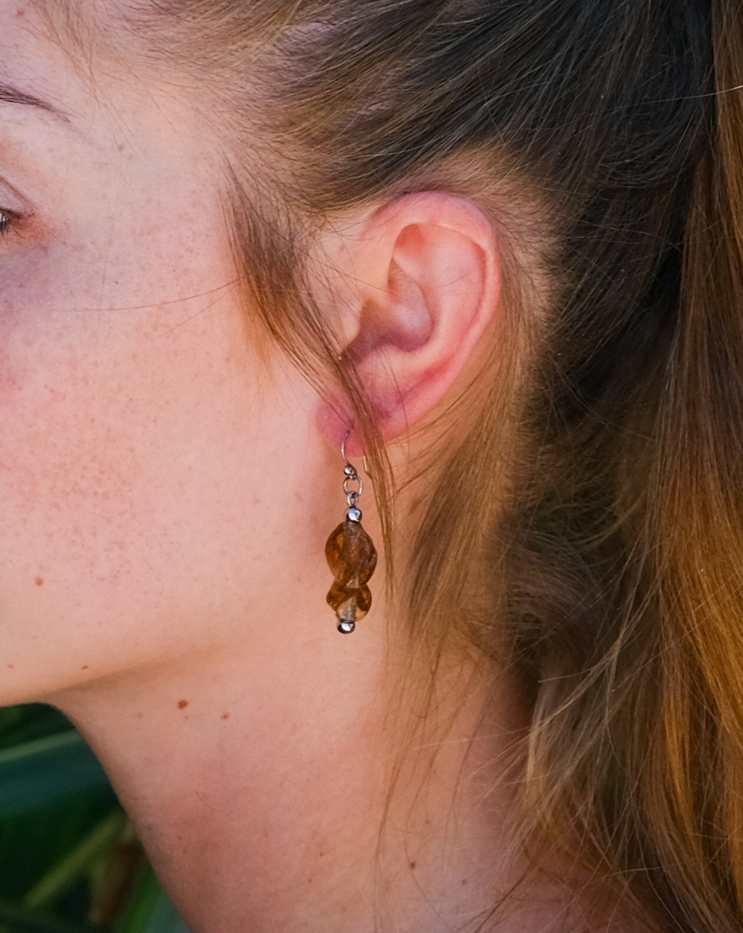 Boucles d'oreilles en verre de Murano ambre