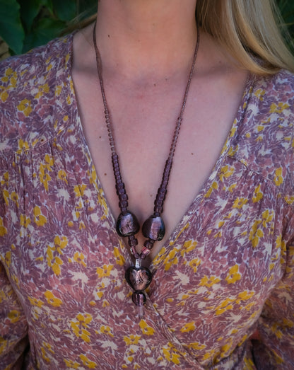 Collier en verre de Murano violet