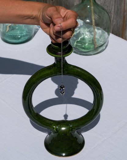 Pendule noir et blanc en verre de Murano