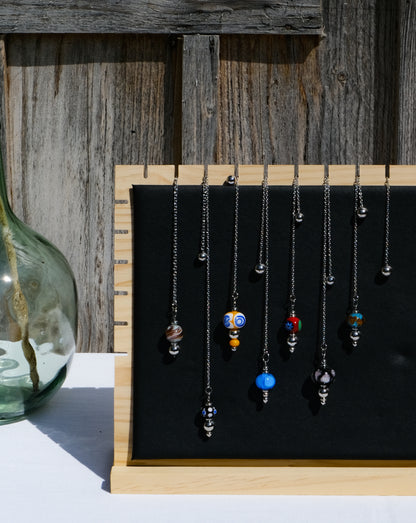 Pendule rouge et vert en verre de Murano