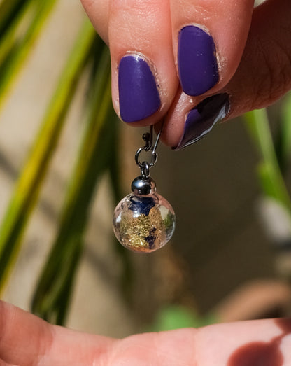 Boucles d'oreilles en verre de Murano doré et argent