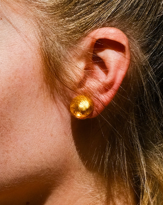 Boucles d'oreilles dorées classiques en verre de Murano