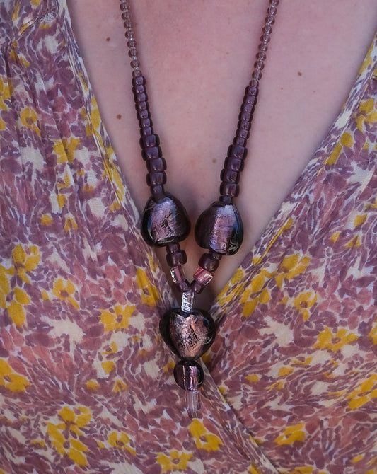 Collier en verre de Murano violet
